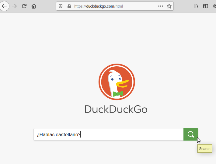 Habla el pato de DuckDuckGo en castellano en la versión HTML